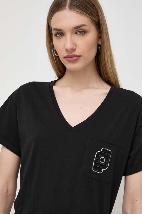 Хлопковая футболка Liu Jo чёрный MA4323.J5904