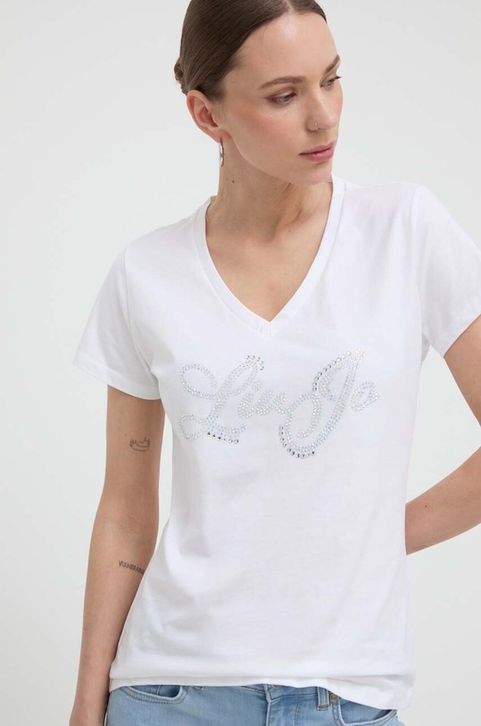 Liu Jo t-shirt bawełniany regular biały MA4337.JS923