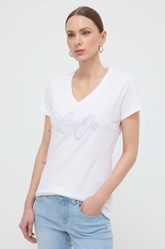 Liu Jo t-shirt bawełniany biały MA4337.JS923
