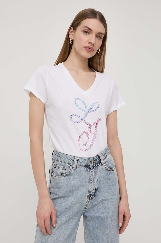 Liu Jo t-shirt bawełniany regular biały MA4337.JS923