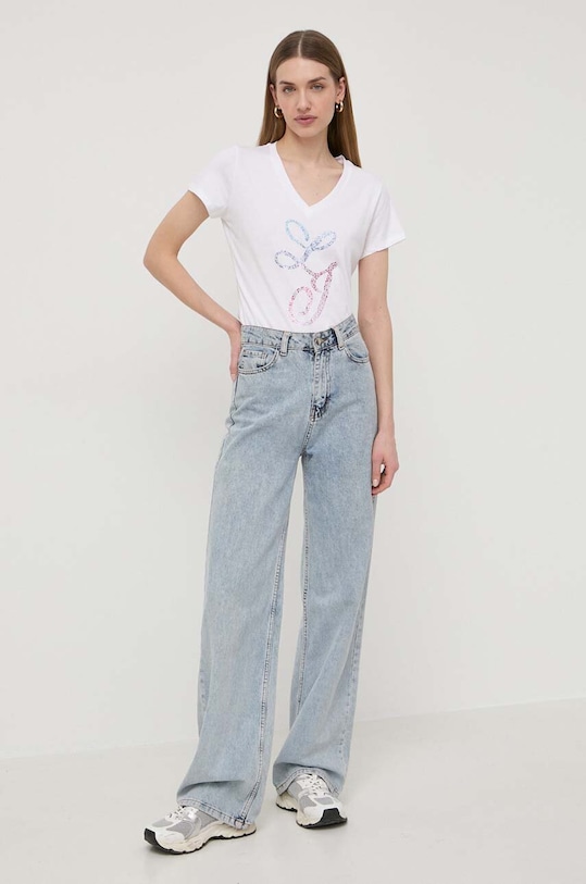 Liu Jo t-shirt bawełniany MA4337.JS923 biały SS24