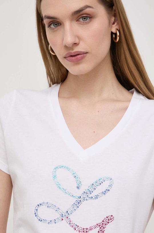 Liu Jo t-shirt bawełniany biały MA4337.JS923