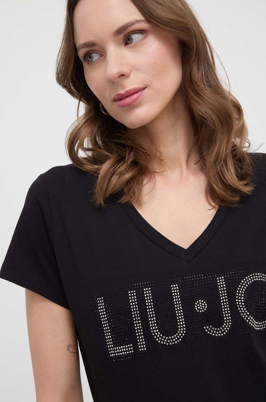 Liu Jo t-shirt bawełniany czarny MA4337.JS923