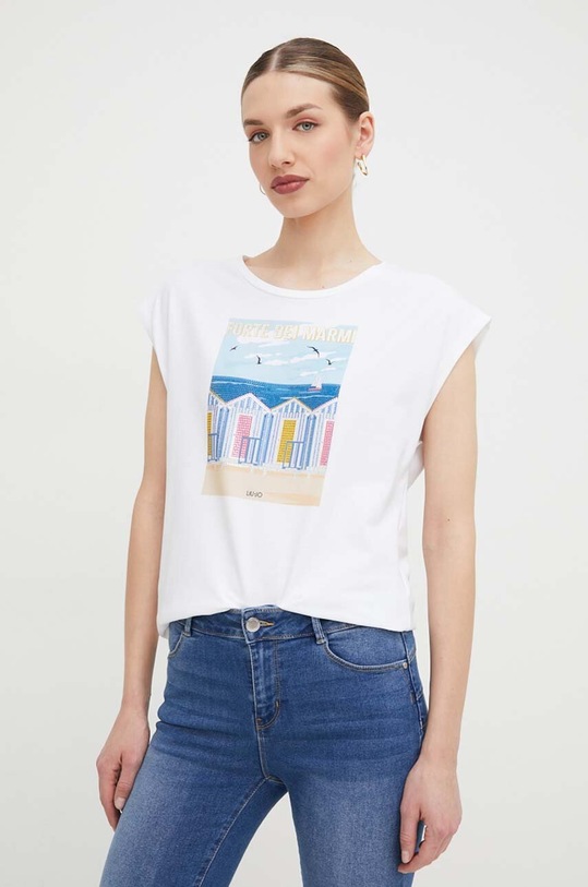 Tričko Liu Jo regular béžová MA4338.J5003