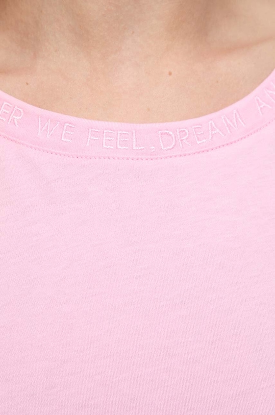 Bavlněné tričko Liu Jo růžová MA4395.J6308