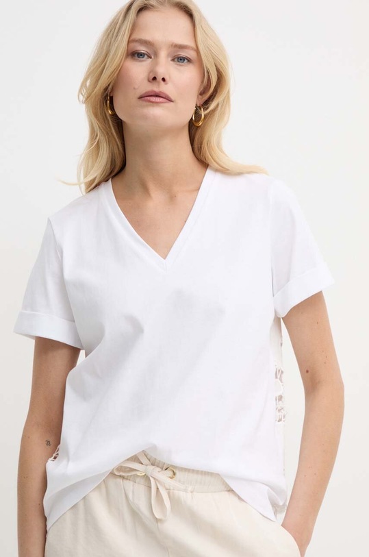Odzież Liu Jo t-shirt bawełniany MA4398.J4710 biały