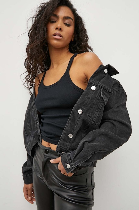 IRO top z elastanem czarny WF21PALISSO