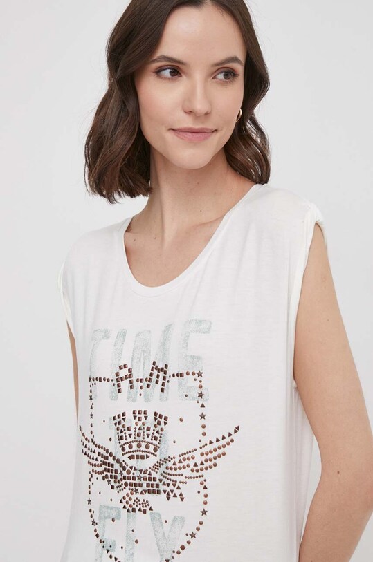 Бавовняна футболка Aeronautica Militare бавовна бежевий TS2236DJ637