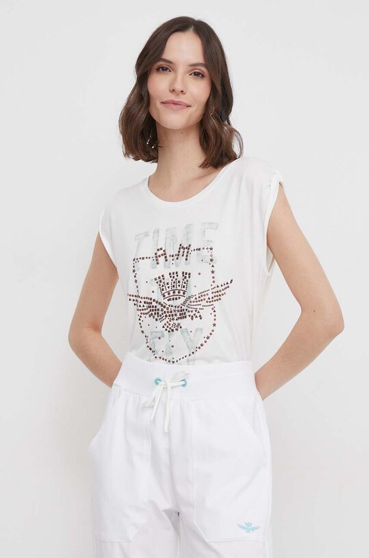 Бавовняна футболка Aeronautica Militare бежевий TS2236DJ637