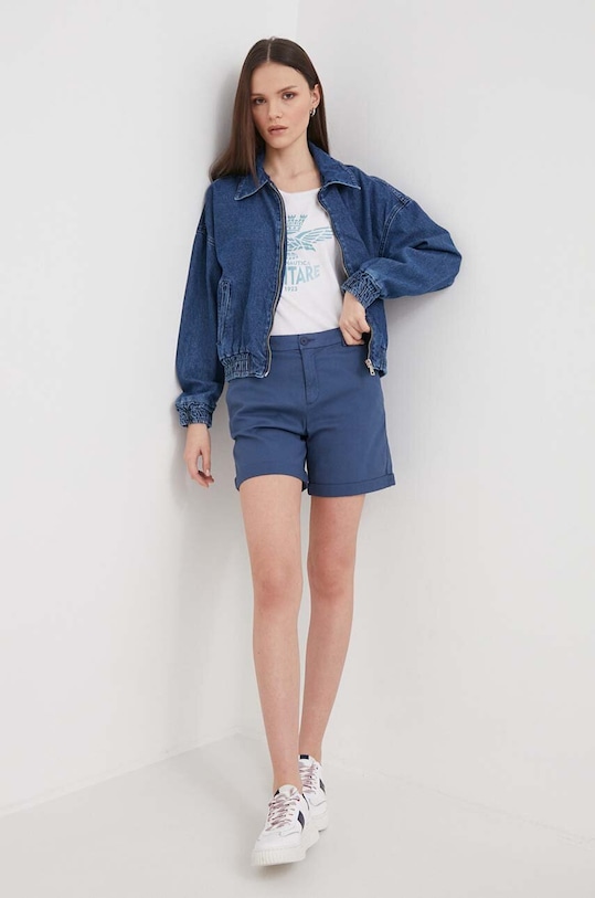 Bombažna kratka majica Aeronautica Militare TS2247DJ638 bela SS24