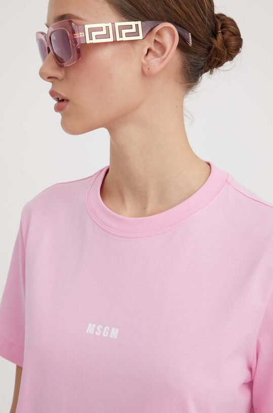 Бавовняна футболка MSGM 2000MDM500.200002 рожевий