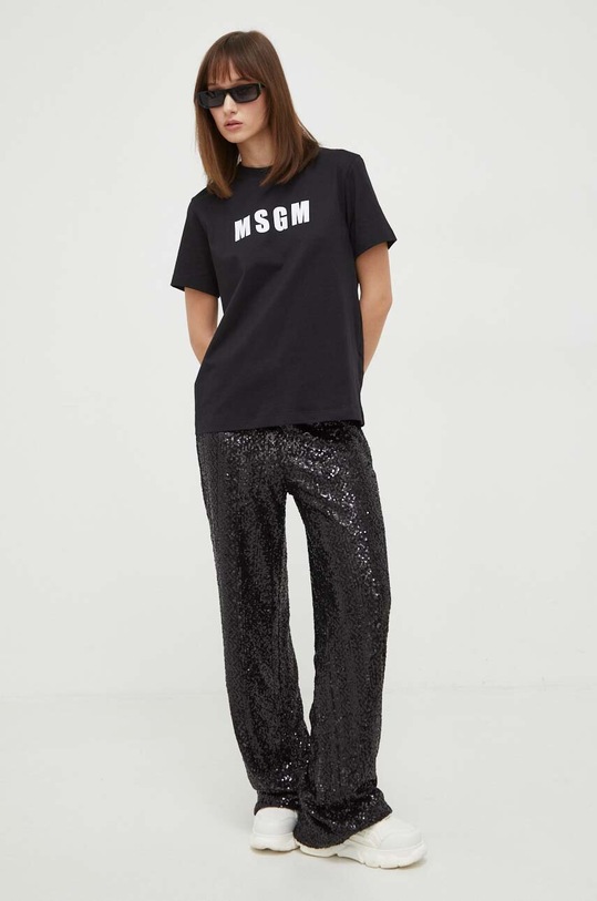 Хлопковая футболка MSGM 3641MDM92.247002 чёрный SS24