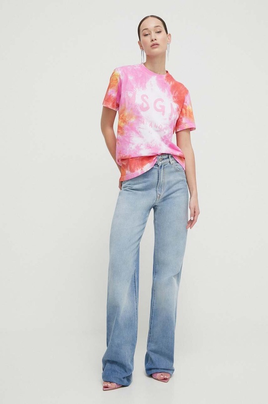 MSGM t-shirt bawełniany 3641MDM83.247288 multicolor SS24