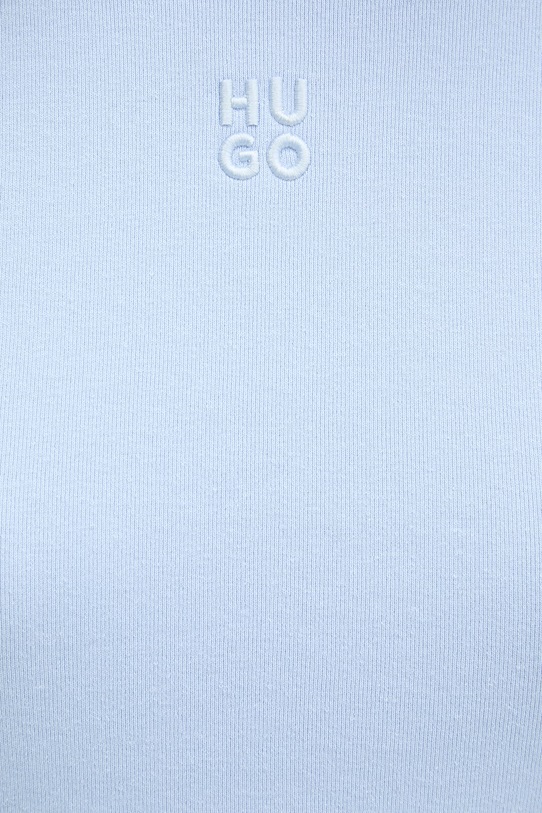 HUGO crop top dámsky s bavlnou Delanor 50512000 modrá