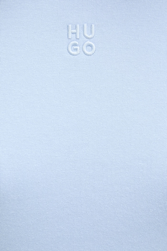HUGO crop top dámsky s bavlnou Delanor 50512000 modrá
