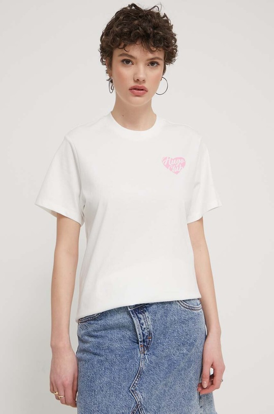 Bavlnené tričko HUGO béžová 50514108