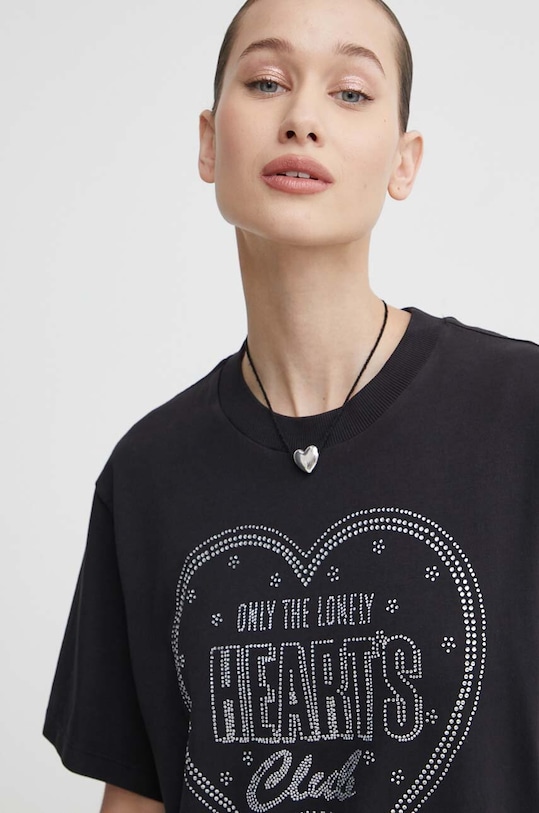 HUGO t-shirt bawełniany nadruk czarny 50514108