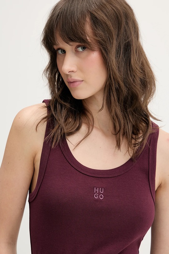 HUGO top Datamia bordowy 50514489