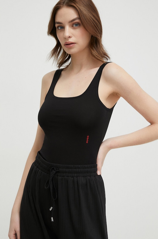 HUGO top z elastanem czarny 50469682