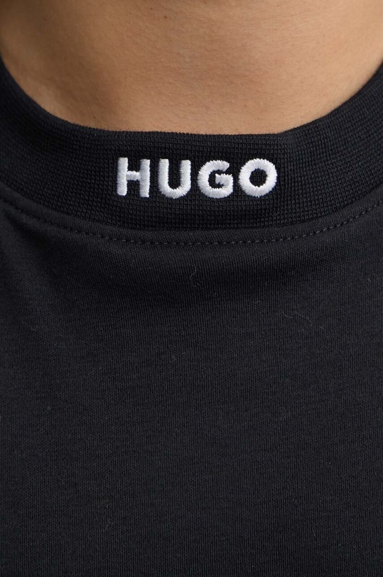 Bavlněné společenské tričko HUGO černá 50514869
