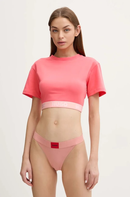 HUGO tricou lounge 50520497 roz AW24