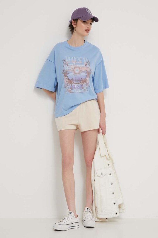 Roxy t-shirt in cotone Sweet Shine ERJZT05696 blu SS24