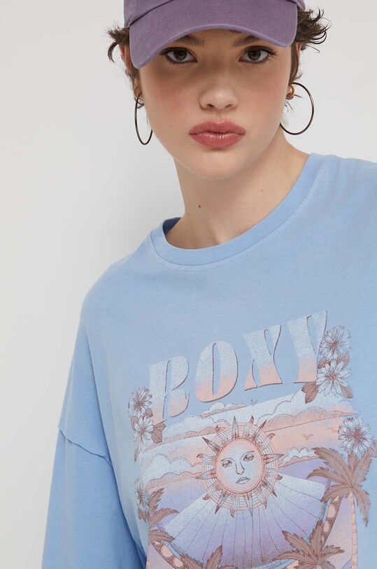 Roxy t-shirt in cotone Sweet Shine blu ERJZT05696