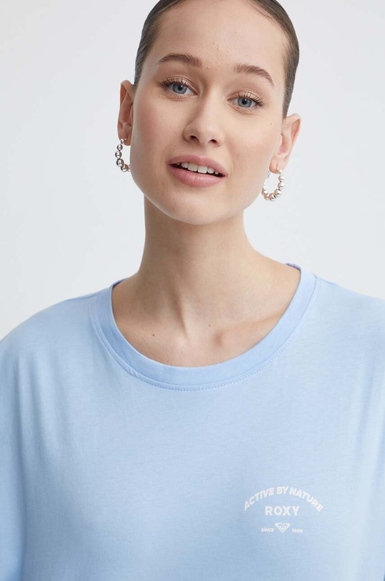 Roxy t-shirt bawełniany Essential Energy niebieski ERJKT04130