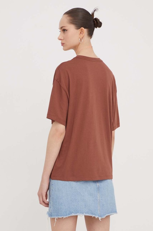 Odzież Roxy t-shirt bawełniany ERJZT05691 brązowy
