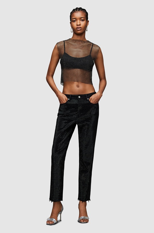 AllSaints top Calytrix negru W001JZ