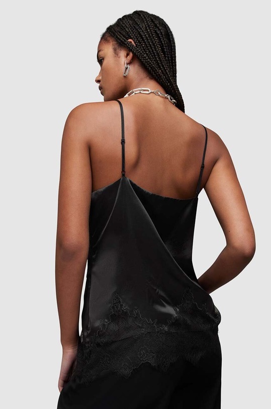 Топ с примесью шелка AllSaints Ophelia чёрный WM190Z