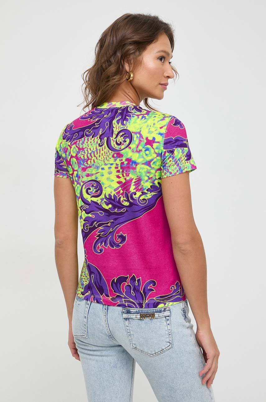 Oblačila Bombažna kratka majica Versace Jeans Couture 76HAH6P3.JS350 pisana