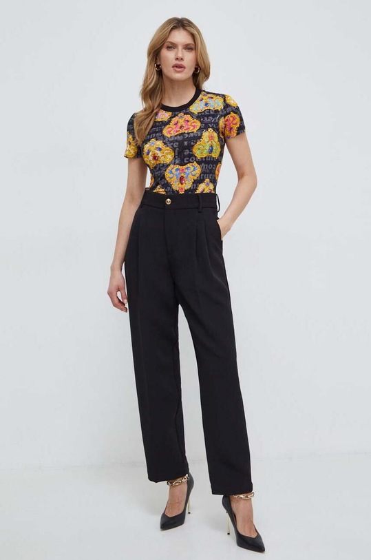 Μπλουζάκι Versace Jeans Couture 76HAH6B8.JS342 μαύρο SS24
