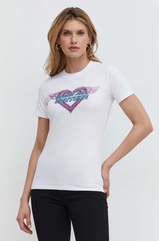 Μπλουζάκι Versace Jeans Couture λευκό 76HAHL09.CJ02L