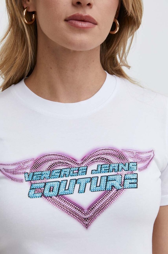 Μπλουζάκι Versace Jeans Couture 76HAHL09.CJ02L λευκό