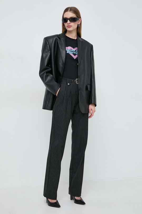 Tričko Versace Jeans Couture 76HAHL09.CJ02L černá SS24