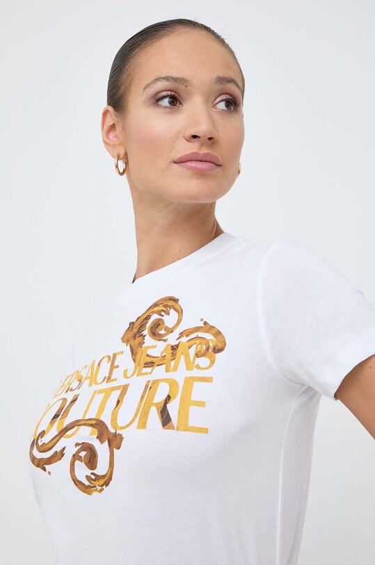 Versace Jeans Couture t-shirt bawełniany biały 76HAHG00.CJ00G