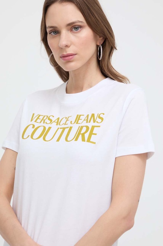 Versace Jeans Couture t-shirt bawełniany biały 76HAHG03.CJ00G