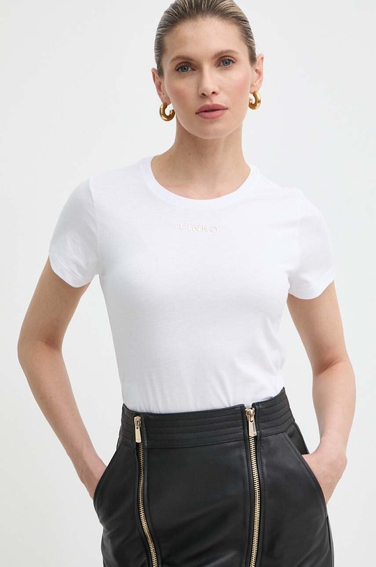 Pinko t-shirt bawełniany Answear Exclusive 100355.A22Q biały