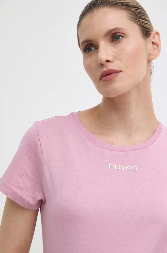 Βαμβακερό μπλουζάκι Pinko Answear Exclusive 100355.A22Q ροζ