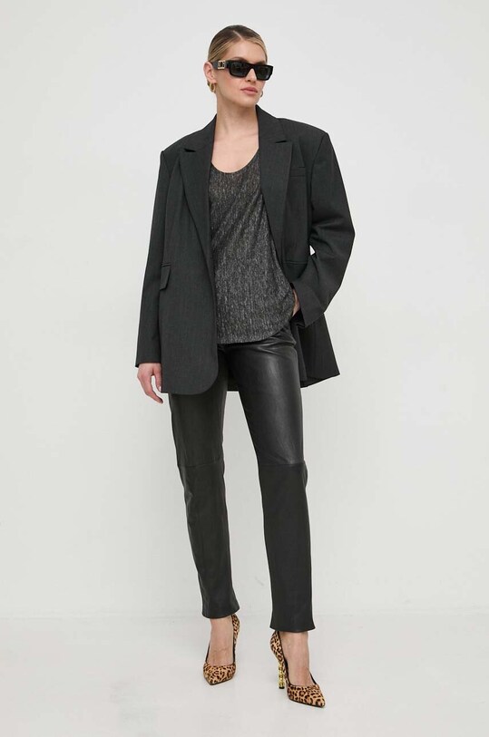 Льняной топ Pinko 103475.A1U9 чёрный AA00