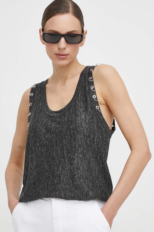 Pinko top lniany regular szary 103475.A1WJ