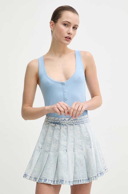 Pinko top z elastanem niebieski 103572.A1X4