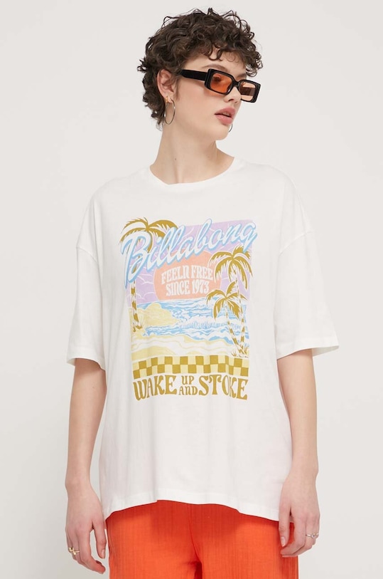 Billabong t-shirt bawełniany biały EBJZT00256