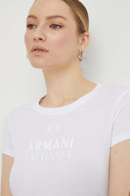 Bavlnené tričko Armani Exchange potlač biela 3DYT11.YJG3Z