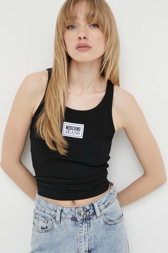 Moschino Jeans top aplikacja czarny 0812.3759