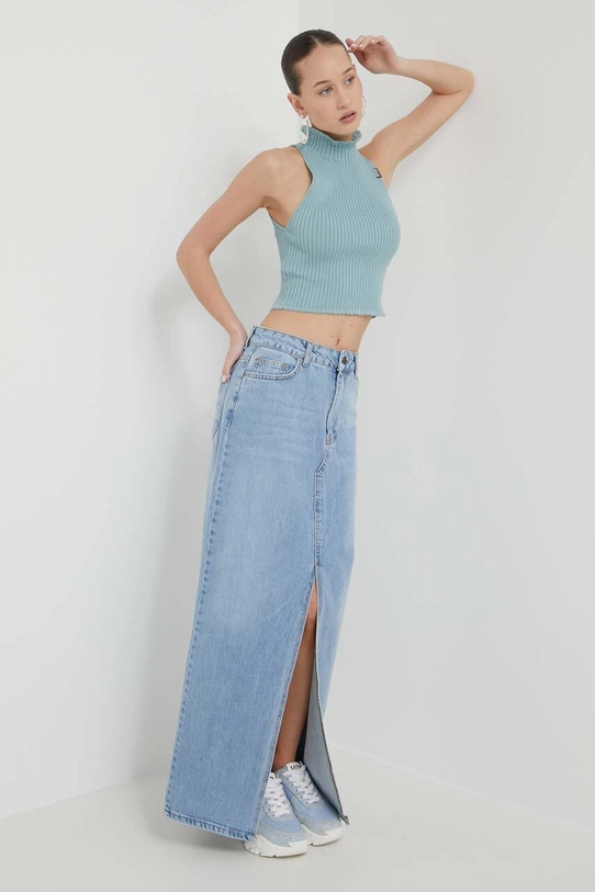 Бавовняний светр Moschino Jeans 0884.3706 блакитний SS24