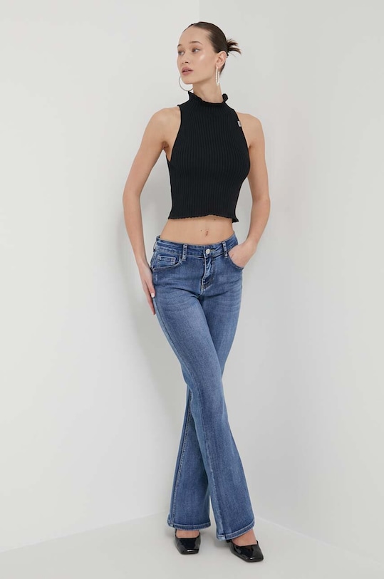Бавовняний светр Moschino Jeans 0884.3706 чорний SS24