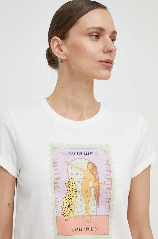 Twinset t-shirt bawełniany biały 241TT2411