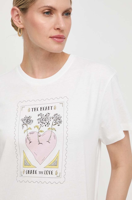 Twinset tricou din bumbac bej 241TT2412